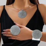 Unique Circle Pendant Choker Necklace Exaggerated Grunge Jewelry