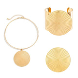 Unique Circle Pendant Choker Necklace Exaggerated Grunge Jewelry