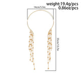 Vintage Pearl CCB Tassel Choker Multilayer Necklace