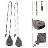 2 Pcs Fan Light Hanging Chain Pull Extension Pendant Zipper Charm