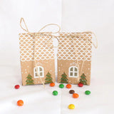 10PCS House Shaped Snack Candy Box Merry Christmas Packaging XMAS Party