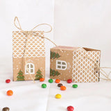10PCS House Shaped Snack Candy Box Merry Christmas Packaging XMAS Party