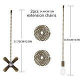 2 Pcs Beaded Fan Metal Decor Home Light Lamp Pendant Zipper Strip Chain Pull