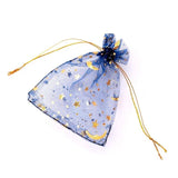100pcs Moon Star Organza Bags 7x9 9x12cm Christmas Gift Bag