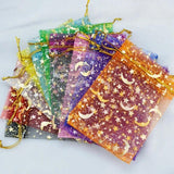 100pcs Moon Star Organza Bags 7x9 9x12cm Christmas Gift Bag