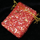 100pcs Moon Star Organza Bags 7x9 9x12cm Christmas Gift Bag