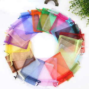 50Pcs Organza Bag Jewelry Tulle Drawstring Wedding Gift Packaging