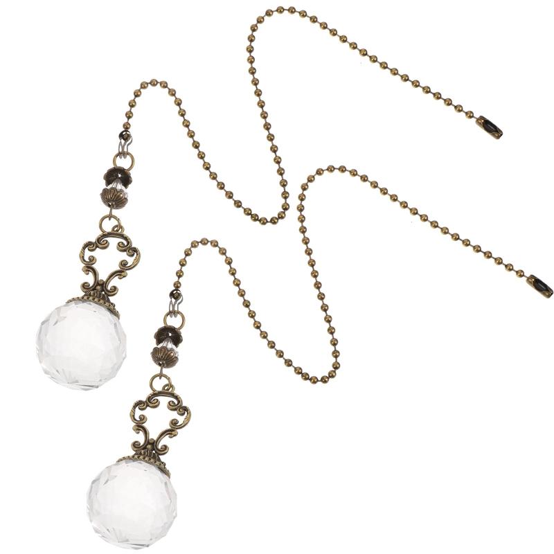 Crystal Ceiling Fan Light Pull Chain Lamp European Style Chandelier Pendant
