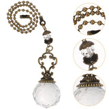 Crystal Ceiling Fan Light Pull Chain Lamp European Style Chandelier Pendant