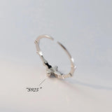 925 Silver Zircon Cross Adjustable Ring Religious Jewelry for Women