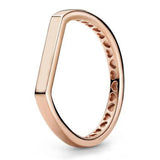 925 Silver Signature Bar Crystal Ring for Women Wedding Party Europe Jewelry