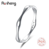 925 Silver Wave Ring Retro Finger Rings Fine Jewelry Women Men