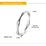 925 Silver Wave Ring Retro Finger Rings Fine Jewelry Women Men