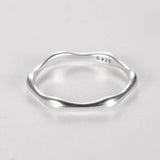 925 Silver Wave Ring Retro Finger Rings Fine Jewelry Women Men
