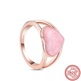 925 Silver Pave Rings Daisy Heart Zircon Crown Rose Women Jewelry Gift