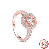 925 Silver Pave Rings Daisy Heart Zircon Crown Rose Women Jewelry Gift