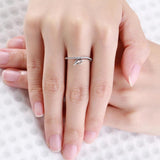 925 Silver Leaf Rings with Cubic Zircon for Women