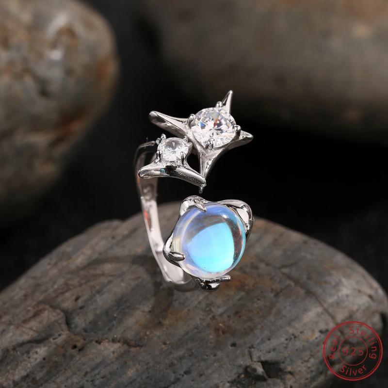 S925 Sterling Silver Irregular Shaped Open Ring for Women