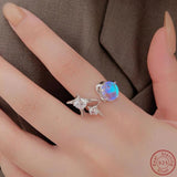 S925 Sterling Silver Irregular Shaped Open Ring for Women