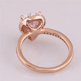 925 Silver Pan Ring Radiant Teardrop Crystal Ring Wedding Party Gift