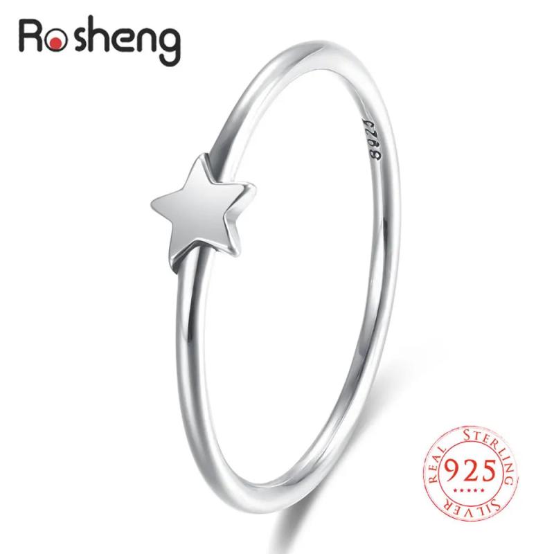 925 Silver Rings Women Star Dainty Jewelry Minimalism Fine Jewelry Gift