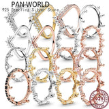 925 Silver Wishbone Crystal Crown Couple Ring Wedding Gift