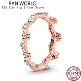 925 Silver Wishbone Crystal Crown Couple Ring Wedding Gift