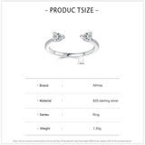 925 Silver Water Drop CZ Adjustable Finger Ring for Women Girls