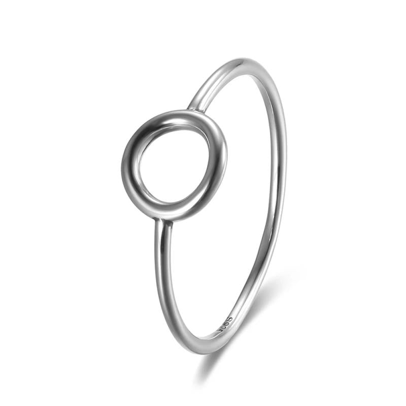 925 Silver Hollow Finger Ring Oxidized Fine Jewelry Gift for Women