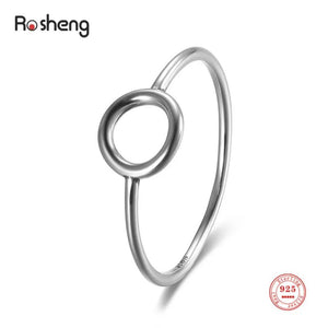925 Silver Hollow Finger Ring Oxidized Fine Jewelry Gift for Women