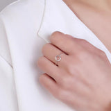 925 Silver Hollow Finger Ring Oxidized Fine Jewelry Gift for Women