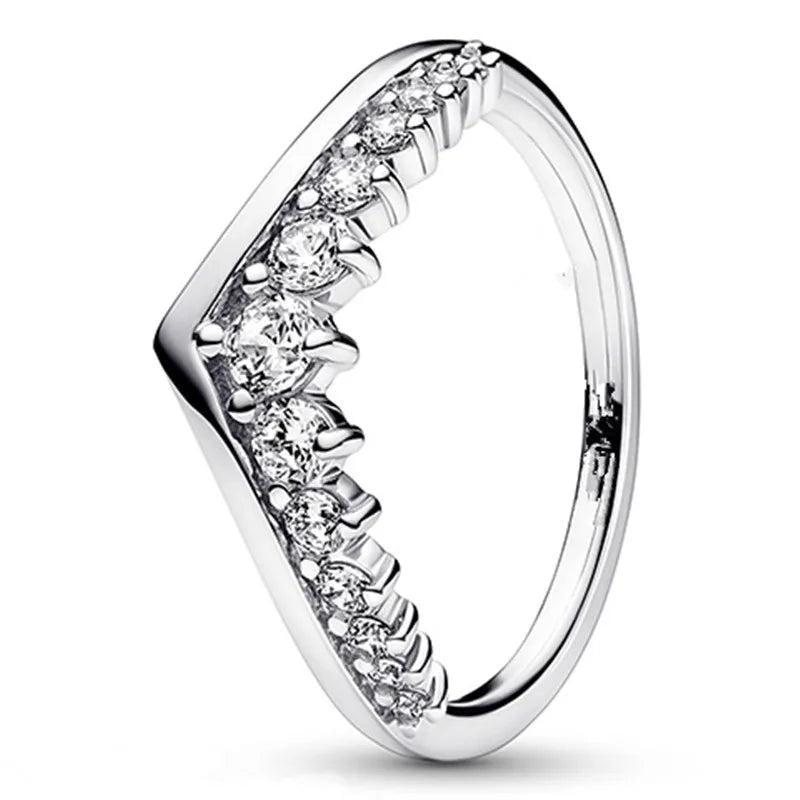 925 Silver Timeless Wish Floating Pave Crystal Ring for Women