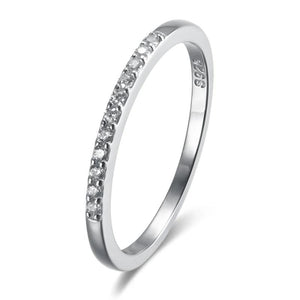 925 Silver Zircon Thin Rings Fine Jewelry for Women