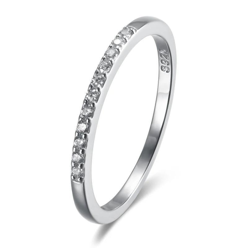 925 Silver Zircon Thin Rings Fine Jewelry for Women