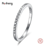 925 Silver Zircon Thin Rings Fine Jewelry for Women