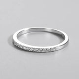 925 Silver Zircon Thin Rings Fine Jewelry for Women