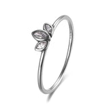 925 Silver Flower Zircon Ring for Women