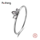 925 Silver Flower Zircon Ring for Women