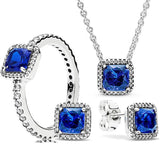 925 Silver Crystal Jewelry Set for Women
