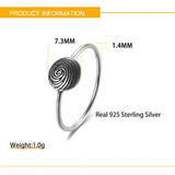 925 Silver Round Charm Rings for Women Fine Jewelry Engagement Party