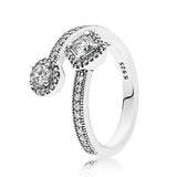 925 Silver Pan Zirconia Abstract Elegance Ring Wedding Party Gift