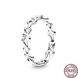925 Silver Eternal Heart Padlock Bow Women's Sign Ring Wedding