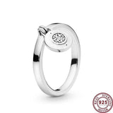 925 Silver Eternal Heart Padlock Bow Women's Sign Ring Wedding