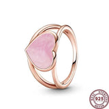 925 Silver Eternal Heart Padlock Bow Women's Sign Ring Wedding