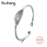925 Sterling Silver Retro Small Fan Ring Jewelry Gift for Women Men