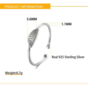 925 Sterling Silver Retro Small Fan Ring Jewelry Gift for Women Men