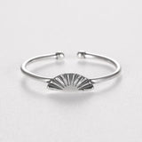 925 Sterling Silver Retro Small Fan Ring Jewelry Gift for Women Men