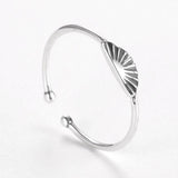 925 Sterling Silver Retro Small Fan Ring Jewelry Gift for Women Men