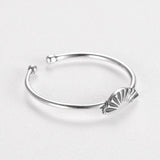 925 Sterling Silver Retro Small Fan Ring Jewelry Gift for Women Men