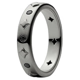 925 Silver Stars Stones Signature 2-tone Pave Double Band Ring for Women